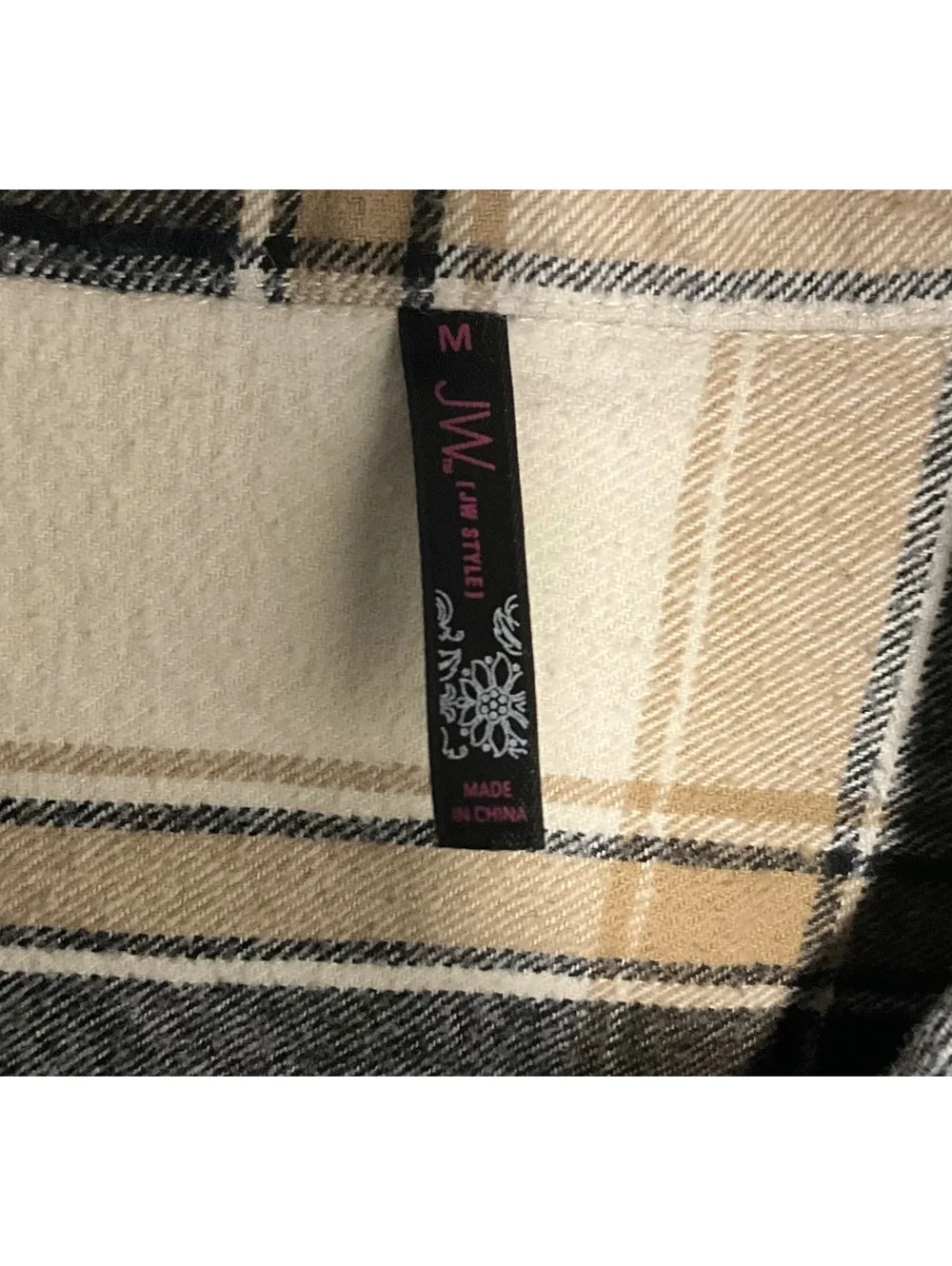 J.M. Luv Style Medium Plaid Button-Up Shirt Jacket